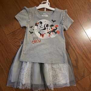 Disney Minnie & Mickey 'Boo Crew' Halloween Tulle Dress - Gray & Black